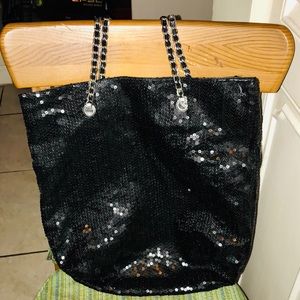 2/20 Excellent Black Sequin Hobo Bag EUC!